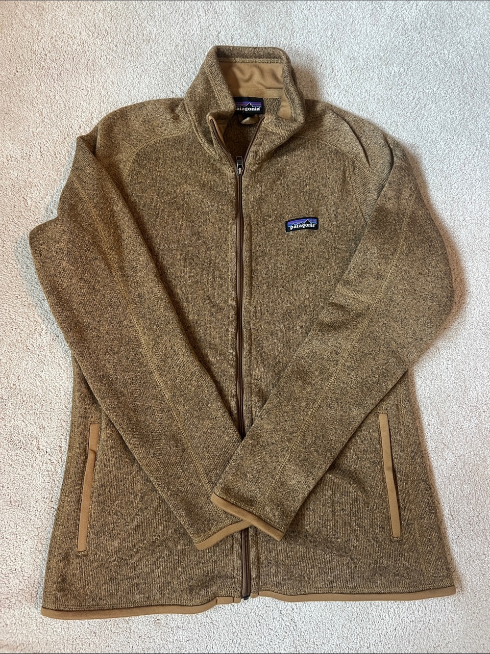 Patagonia Women’s Tan Teddy Fleece Full-Zip Jacket
